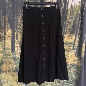 Old Navy Black A-Line Button Skirt